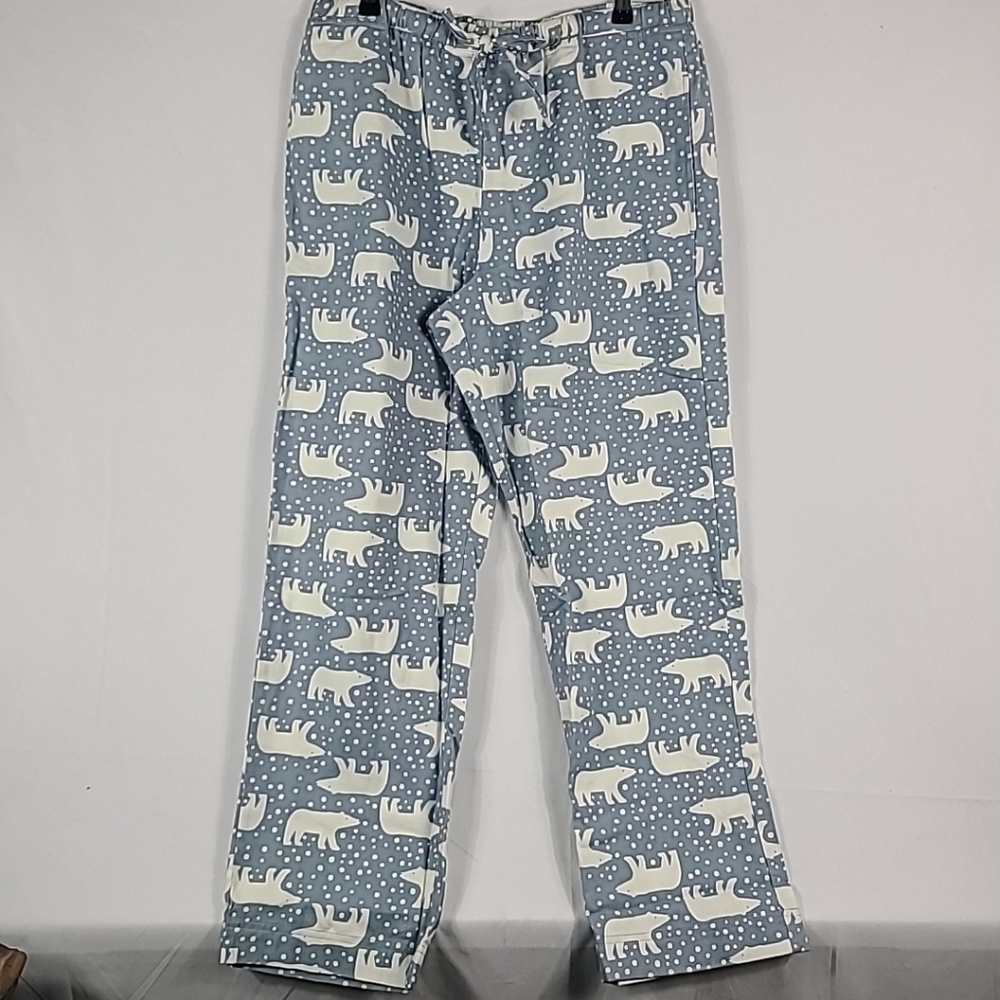 NEW Hanna Andersson Unisex Polar Bear Flannel Pajama Pants Adult Sz L Retail $59